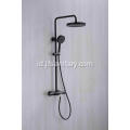 Faucet shower termostatik bergaya set matte hitam